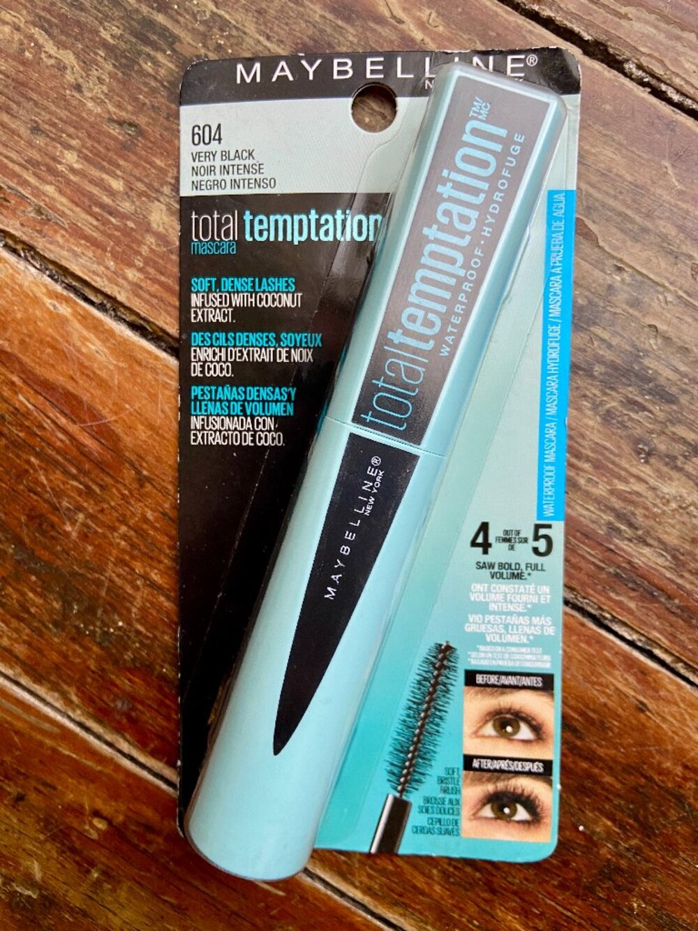 Maybelline New York Total Temptation Waterproof Mascara #604 Very Black Retired